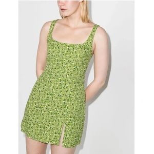 Noha Samantha Green Micro Floral Mini Dress Women's